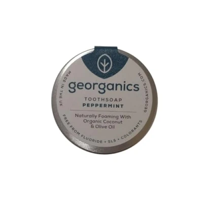 Image of Georganics Natural Peppermint Flavour Foaming Toothsoap with Virgin Coconut Oil and Olive 30 ml