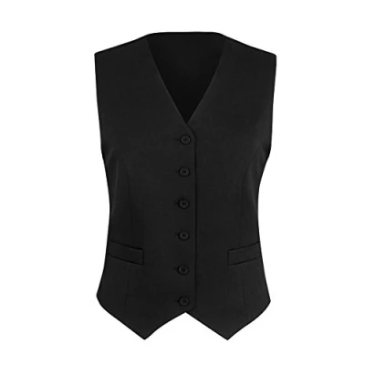 Image of Brook Taverner Womens/Ladies Omega Suit Waistcoat (18 x Regular) (Black)