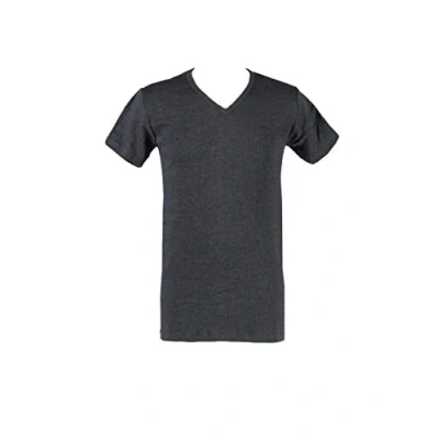 Image of 1 Pack Charcoal V Neck Short Sleeved Thermal Vest Men&#039;s Large Heat Holders