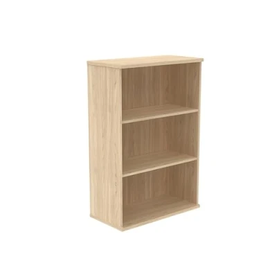 Image of Office Hippo Heavy Duty 3 Tier Bookcase, Book Filing Cabinet, Storage Unit With Adjustable Shelf &amp; Feet, Bookshelf Bookcase Suitable For Home Workplace, Canadian Oak, 40D x 80W 120.4Hcm