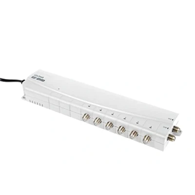 Image of TV &amp; Radio Signal Booster Aerial Amplifier, Labgear 6 Way Mains Powered Distribution Amplifier with F Type Connections, Professional IR Bypass