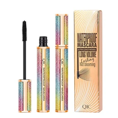 Image of 4D Silk Fiber Lash Mascara Black, Waterproof, Longer &amp; Thicker Lashes, Voluminous Eyelashes, Clump Free, Long Lasting, Natural Smudge Proof, Adds Length, Depth and Glamour Effortlessly