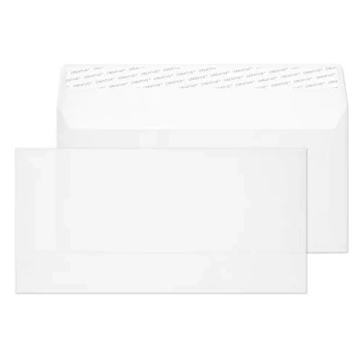 Image of Blake Creative Senses DL 110 x 220 mm 90gsm Peel &amp; Seal Clear Translucent Wallet Envelopes (815) White Pack of 500