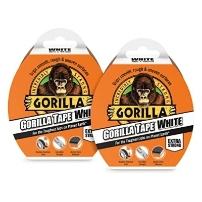 Image of Gorilla Tape White 10m (2 Pack)