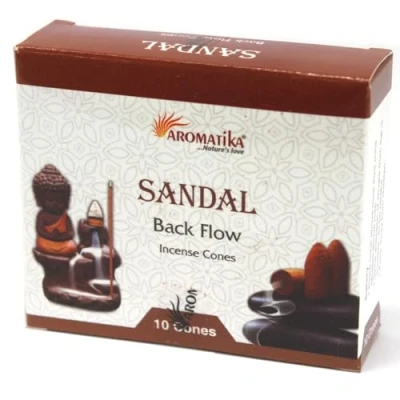 Image of Ancient Wisdom Aromatica Backflow Incense Cones Sandalwood