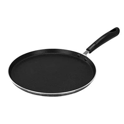 Image of Royalford Non Stick Pancake Pan, 30CM Induction Crepe Pan with Heat Resistant Handle, Griddle Dosa Tawa Ideal for Chapatti Pancakes Omelettes Flatbreads Fried Eggs Tortilla
