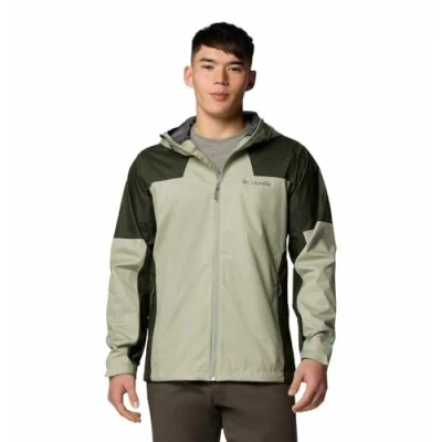 Image of Columbia Men&#039;s Inner Limits 3 Jacket, Waterproof Rain Safari/Greenscape, M