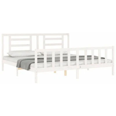 Image of vidaXL Bed Frame without Mattress White 200x200 cm Solid Wood Pine