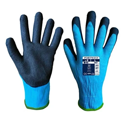 Image of Portwest Claymore AHR Cut Glove, Size: L, Colour: Blue/Black, A667B8RL