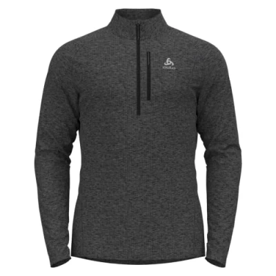 Image of Odlo Men Long sleeved shirt with half zipper TENCIA, dark grey melange, XL