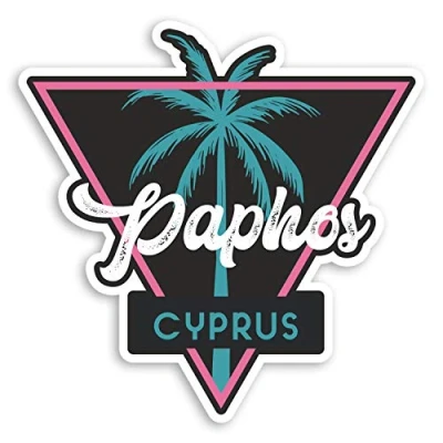 Image of 2 x 10cm Paphos Cyprus Vinyl Stickers Party Travel Luggage Sticker #30777 (10cm Wide)