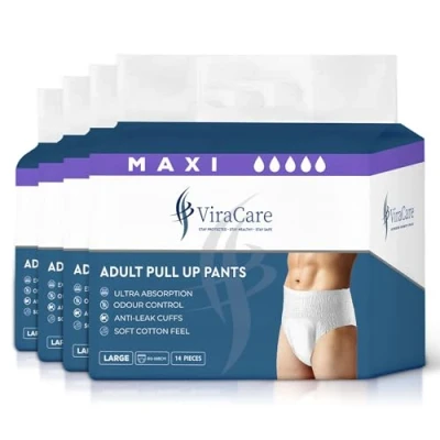 Image of 56 x Incontinence Pants Women and Men, Men Diapers, Diapers for Adults, Breathable Anti Leakage, Maxi (Large)