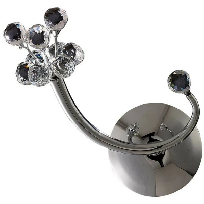 Image of Octavia Wall Lamp Switched G4 Right Facing Polished Chrome/Crystal, NOT LED/CFL Compatible