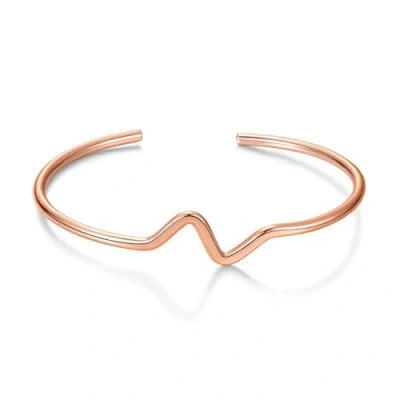 Image of Philip Jones Rose Gold Plated Wave Cuff Bangle