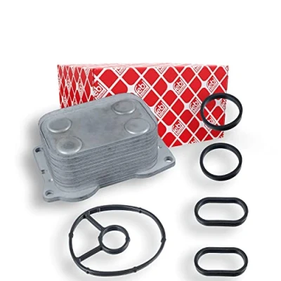Image of 9656830180, 9656830180SK Oil Cooler FEBI BILSTEIN 107180 with gaskets/seals FORD: Focus 2, MONDEO 4 Stufenheck, 4, PEUGEOT: Expert II Tepee