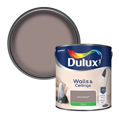 Image of Dulux Walls &amp; Ceilings Silk Emulsion Paint, Heart Wood, 2.5 litres