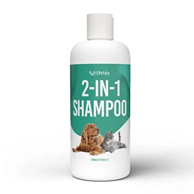 Image of PETSLY 2 IN 1 Dog Shampoo &amp; Cat Shampoo, 500ml: A Great for Smelly Dogs Puppy Providing Itchy Skin Relief An And Conditioner