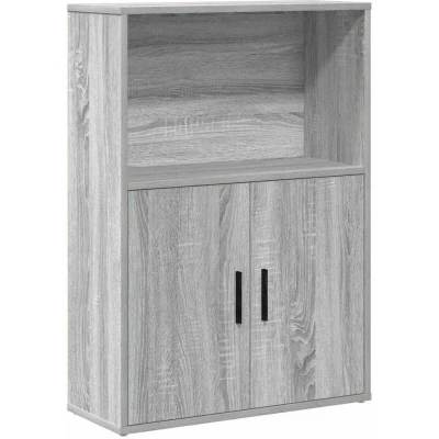 Image of vidaXL bookcase/bookshelf/display shelf engineered wood/grey sonoma 60x24x85cm versatile home office/living room storage cabinet