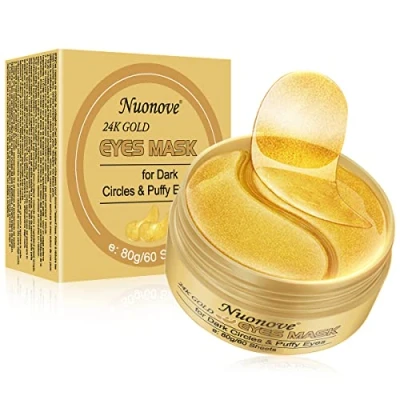 Image of Under Eye Mask, Collagen 24K Gold Masks,Anti Aging Patches,Hydrogel Patches with Collagen,For Brightens &amp; Reducing Wrinkles, Dark Circles, Bags and Puffiness/30 Pairs
