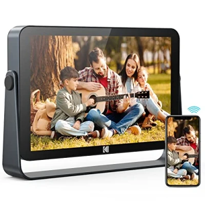 Image of KODAK 10.1 Inch WiFi Digital Photo Frame, 4000 mAh Battery, 1920 x 1200 G+G IPS Touchscreen Smart Integrated 32 GB Memory, Automatic Rotation, App
