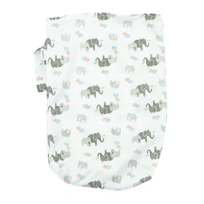 Image of MuslinZ Wet Bag Mucky 28x43cm, Spacious PUL Fabric with Zip and Loop (Elephant)