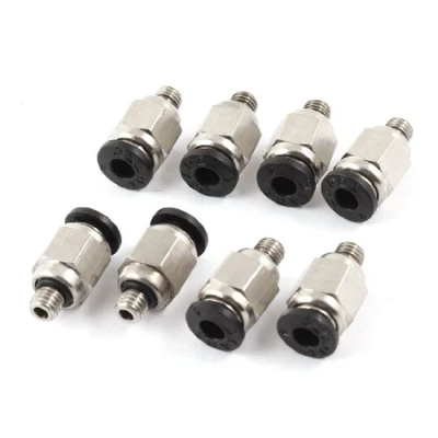 Image of sourcingmap 8 Pcs M5 Male Thread to 4mm Hole Tube Connect Straight Quick Fittings