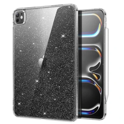 Image of ESR for iPad Pro 11 inch Case (2024), Thin and Lightweight, Shock Drop Protection, Yellowing Resistant, Hard Back, Supports Apple Pencil (USB C), Classic Series, Clear Shimmer