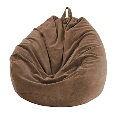Image of Chickwin Bean Bag Corduroy without Filling, Gaming Bags Chair for Adult Kids, Highback Comfortable Indoor Outdoor Living Room Large Beanbag Seat