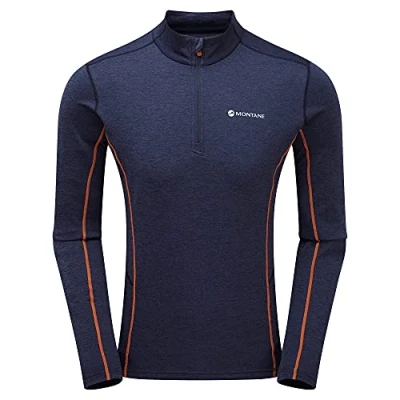 Image of Montane Mens Dart Long Sleeve Zip Neck Antarctic Blue M