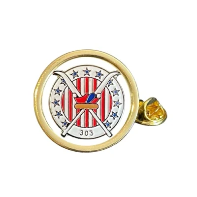 Image of Poland Air Force 303 Squadron Gold Plated Domed Lapel Pin Badge in Bag