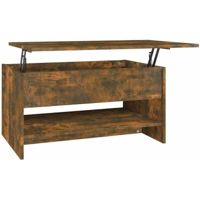 Image of vidaXL Coffee Table Smoked Oak 80x50x40 cm Engineered Wood