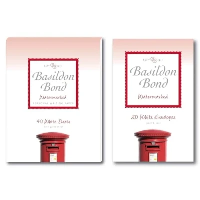 Image of Basildon Bond No.2 Duke Small White Letter Writing Set Includes Pad &amp; Envelopes