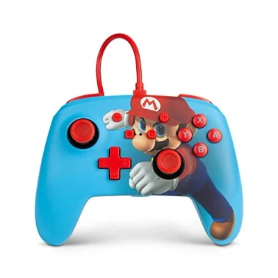Image of PowerA Enhanced wired Controller for Nintendo Switch OLED Model, and Lite Mario Punch, Gamepad, Game Controller, Officially Licensed
