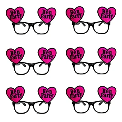 Image of SHATCHI 6 x Hen Party Glass Girls Do Night Accessories Game Props Bachelorettes Glasses Team Bride Decoration and Supplies, Multicolour,One Size