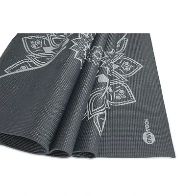 Image of Yoga Mad Mat with Alignment, Mandala Mat, Premium Non Slip Eco Friendly Material, 4mm, Ultra Lightweight for Pilates, Yoga, Stretching, Home Workouts and General Fitness