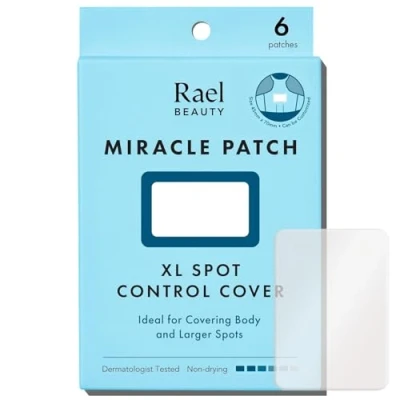 Image of Rael Miracle XL Spot Control Cover Hydrocolloid Patches, Face and Body Patch (6 Count)