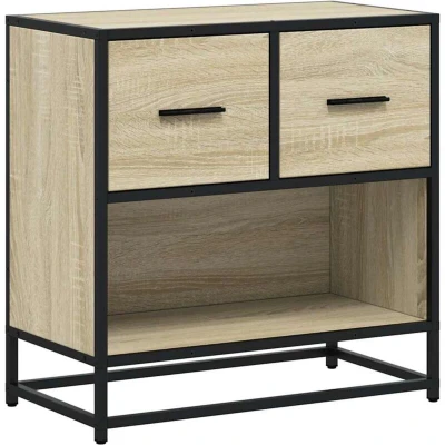 Image of vidaXL Bedside Cabinet Sonoma Oak 60x31x60 cm Engineered Wood and Metal