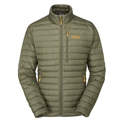 Image of Rab Men&#039;s Microlight Down Jacket for Trekking, Climbing, &amp; Skiing Light Khaki X Large