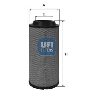 Image of 135326205 Air filter UFI 27.B32.00 272,5mm 105mm