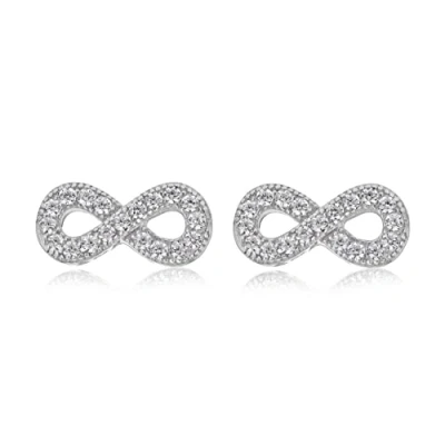 Image of Tuscany Silver Women&#039;s Sterling Cubic Zirconia Infinity Stud Earrings