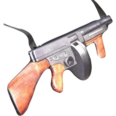 Image of Widmann Polyster Handbag Style Gangster Machine Gun , ‎Brown/Black