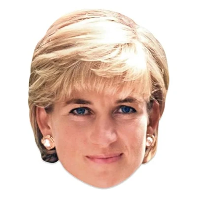 Image of STAR CUTOUTS SM418 Princess Diana Mask Printed Card Fun Talking Point, for Events and Parties, One Size