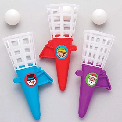 Image of Baker Ross Christmas Pop &#039;n&#039; Catch Games Pack of 6, Party Bag Fillers and Stocking Gifts for Kids (AR869)