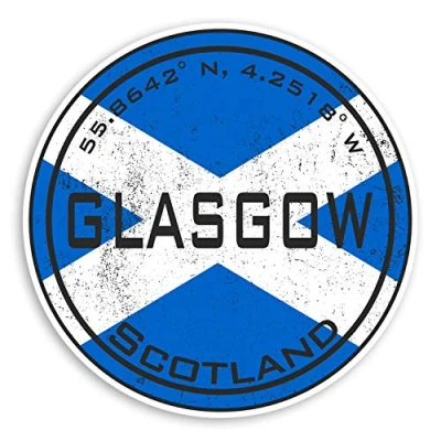 Image of 2 x 10cm Glasgow Scotland Vinyl Stickers Scottish Flag Sticker Luggage #20415 (10cm Wide)