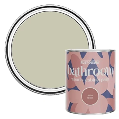 Image of Rust Oleum Grey Moisture Resistant Bathroom Wood and Cabinet Paint in Satin Finish Half Light 750ml