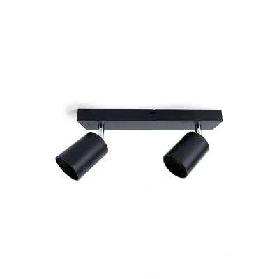 Image of Indoor 2 Way GU10 Bar Ceiling Spotlight Black Integral LED