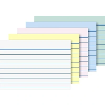 Image of Brunnen Index Cards, Card, Ruled, 180 g/m² Card Box A8 Landscape Blue