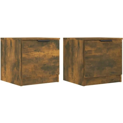 Image of vidaXL Bedside Cabinets 2 pcs Smoked Oak 40x39x40 cm