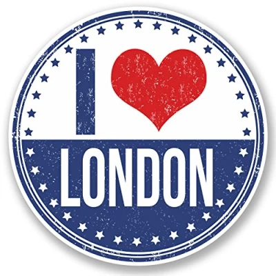 Image of 2 x 10cm I Love London UK Vinyl Sticker Bike Laptop Car Travel Luggage Tag #5226 (10cm 10cm)
