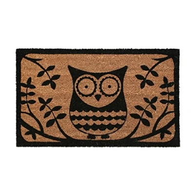 Image of PRIME FURNISHING Doormat PVC Backed Coir Sturdy Durable and Obsorbent (Owl Doormat)